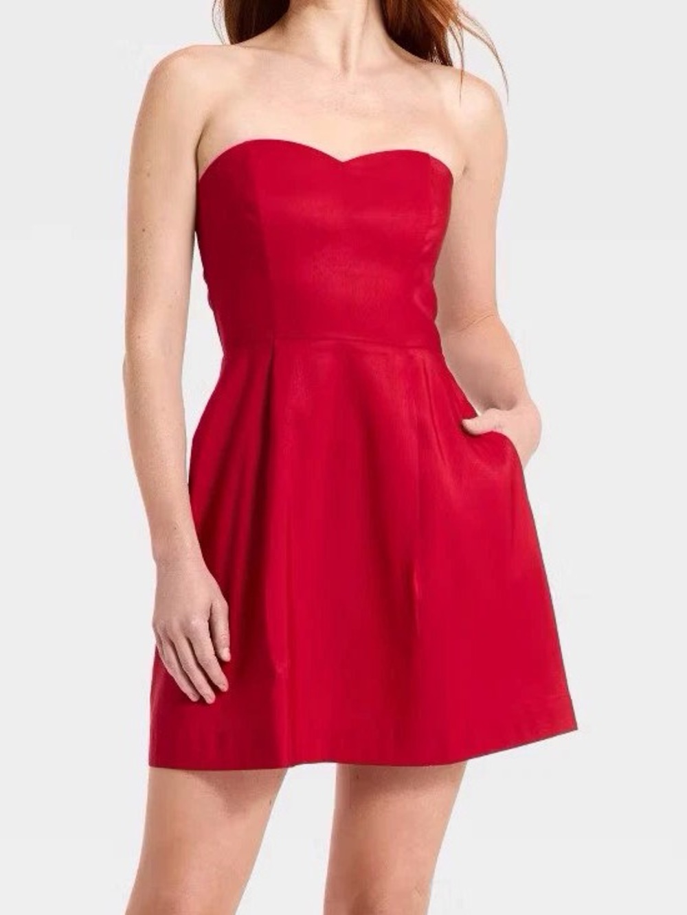 Strapless Sweetheart Red Cocktail Dress